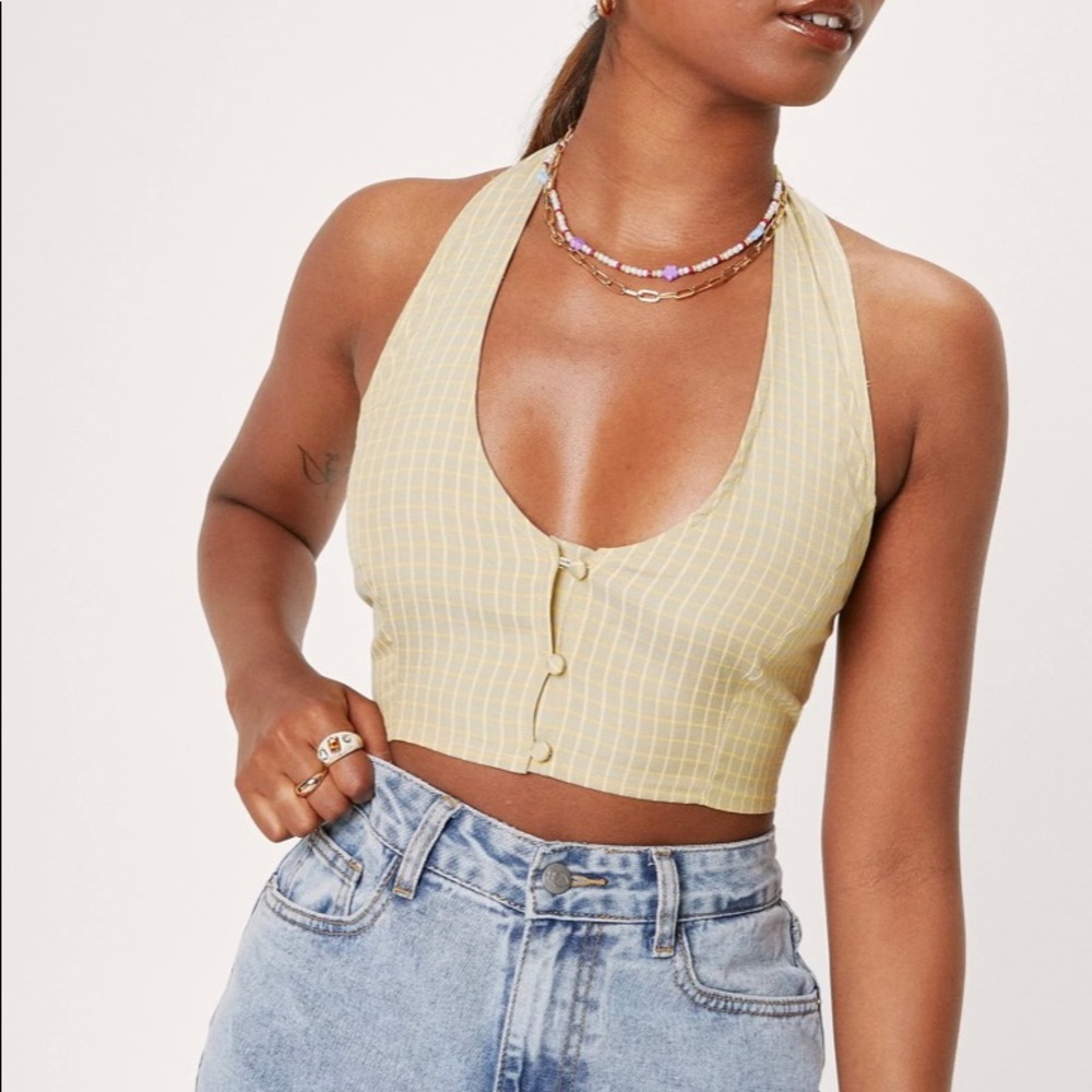 check green halter top